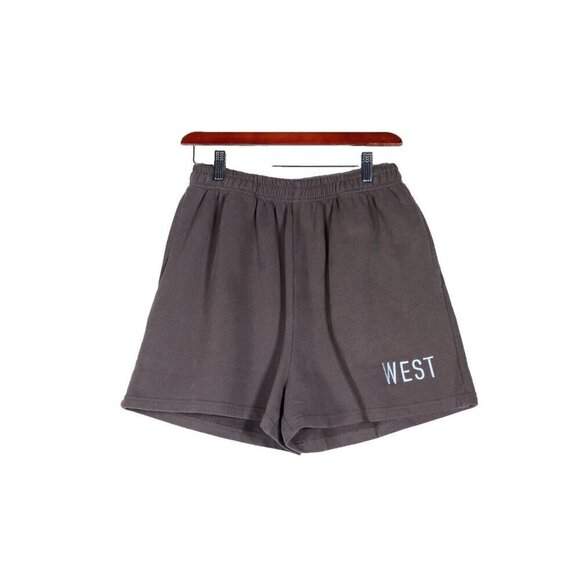Brunette the Label Women’s Small Gray Activewear Shorts Casual Cotton West Logo - Picture 1 of 6